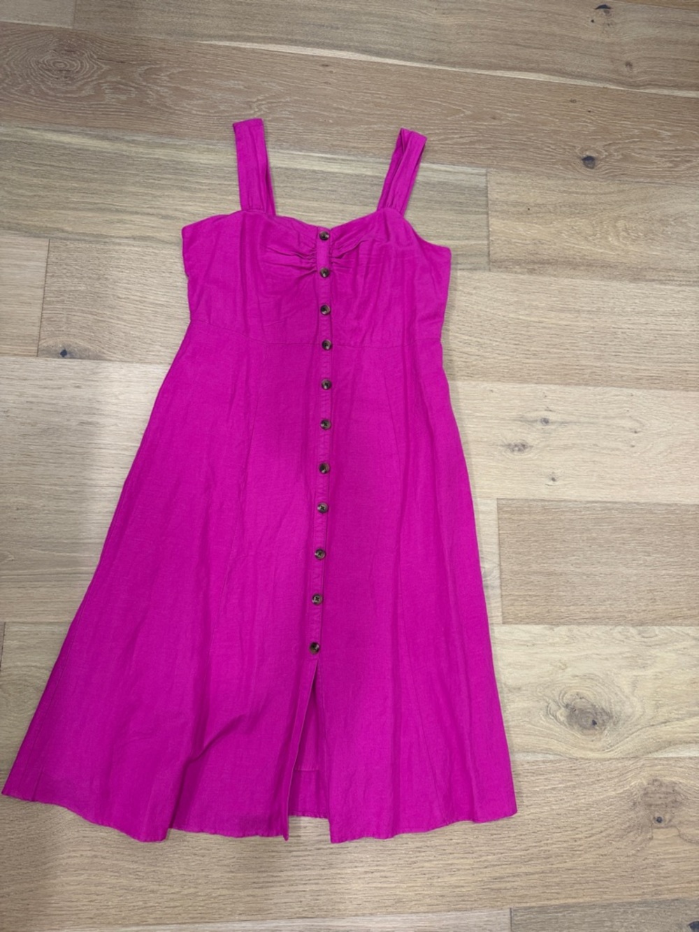 Ann Taylor Factory Hot Pink Button-Front Sundress